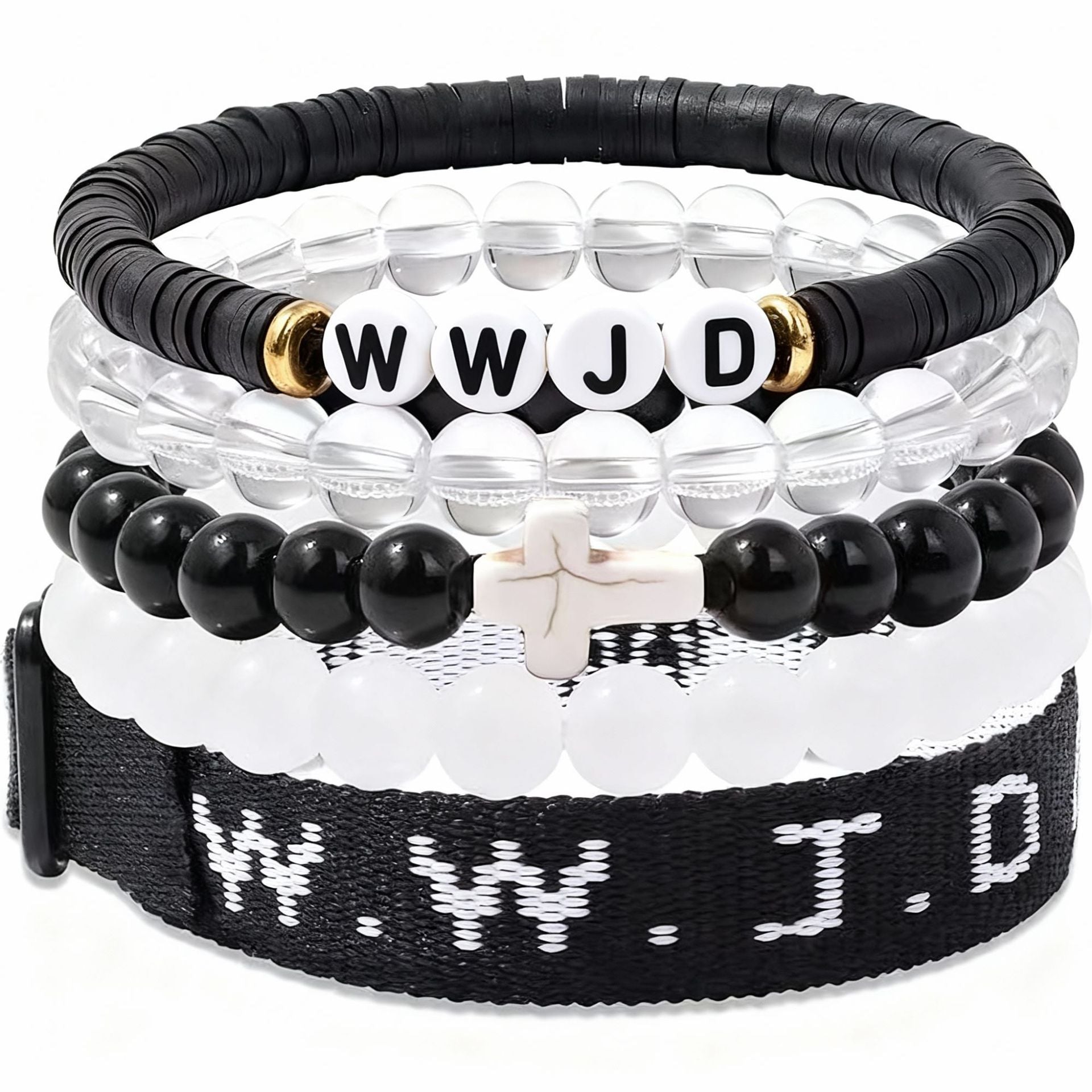 Wholesale Beaded Cross Mi Three-Piece  Purple Bracelet Combination Pink and Blue with Card  Bracelet