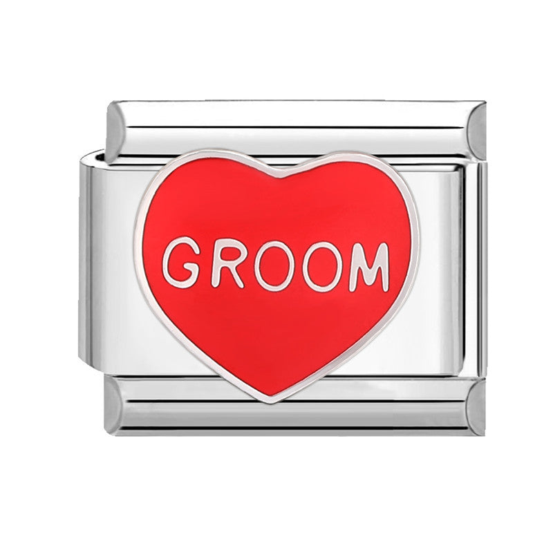 Wholesale Italian Charm Bracelet 9mm DIY Splicing Red Series Titanium Steel Composable Bracelet