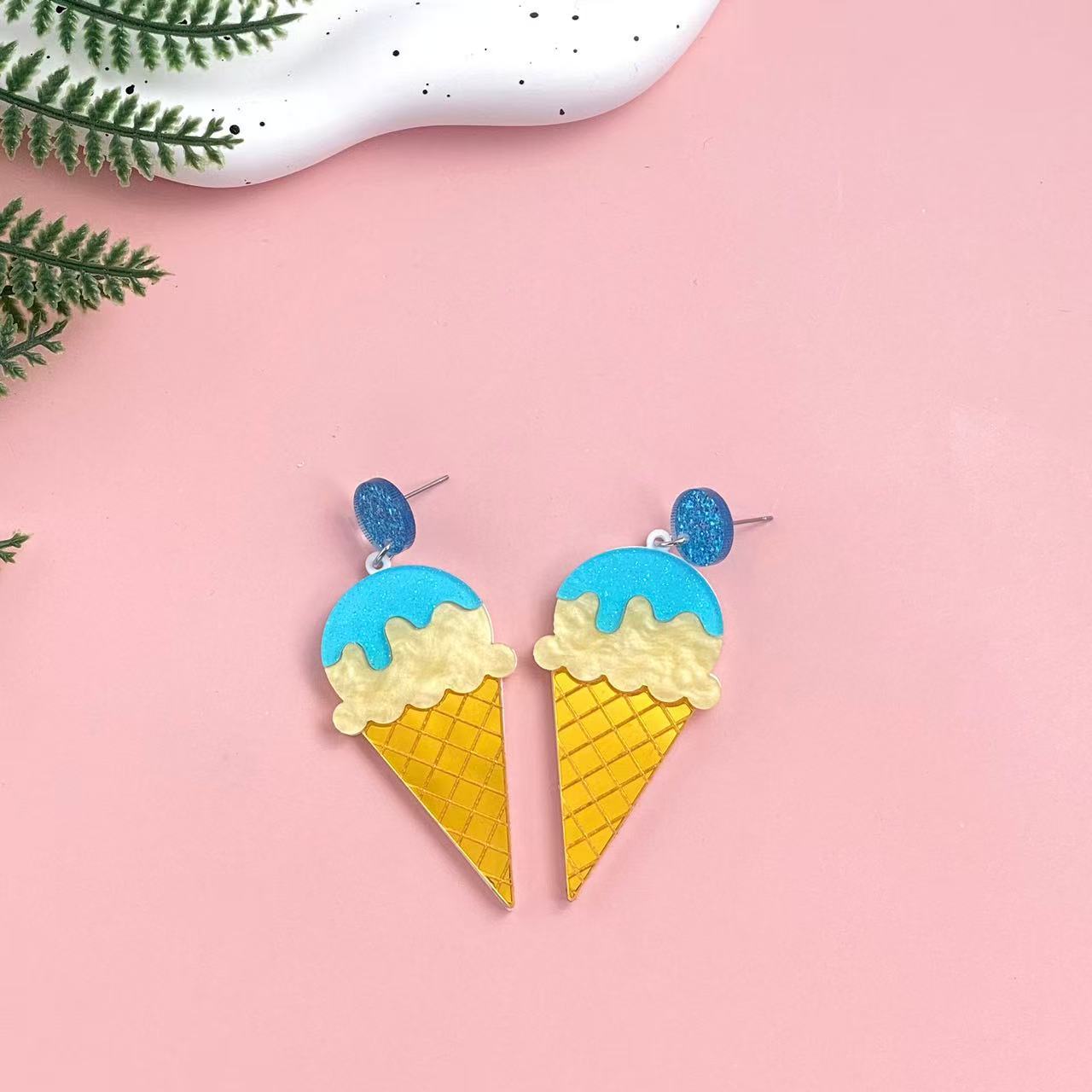Wholesale  acrylic ice cream popsicle long earrings