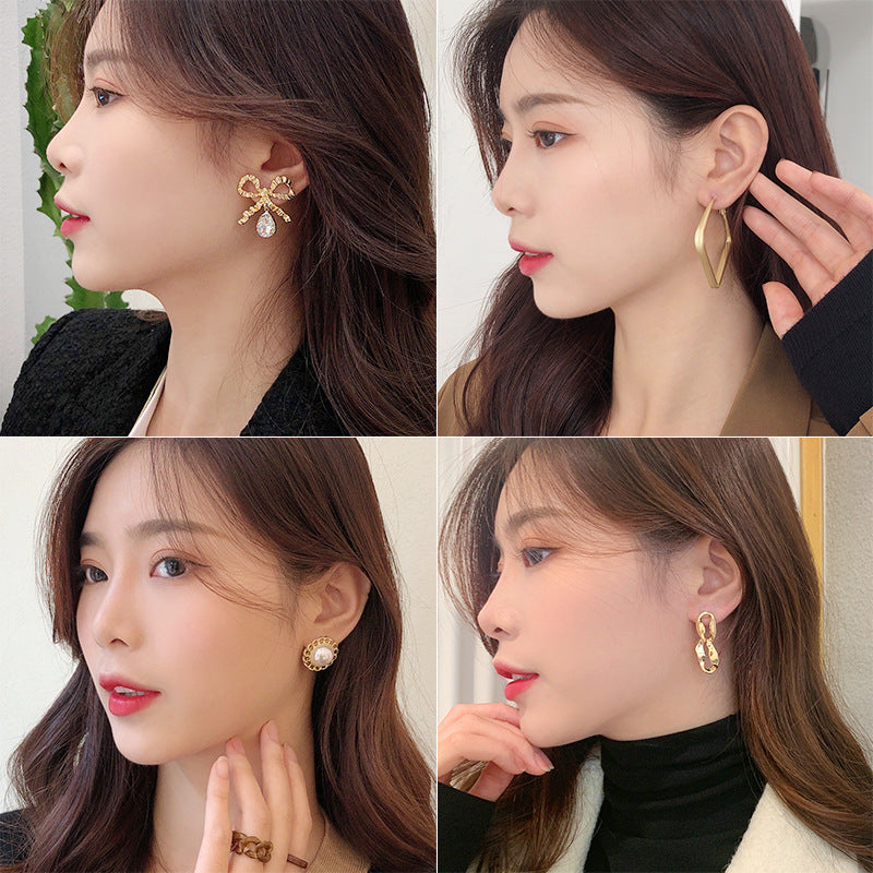 Wholesale 925 Silver Needle Exaggerated Irregular Metal Earrings Statemente Earrings ACC-ES-Hanxi007