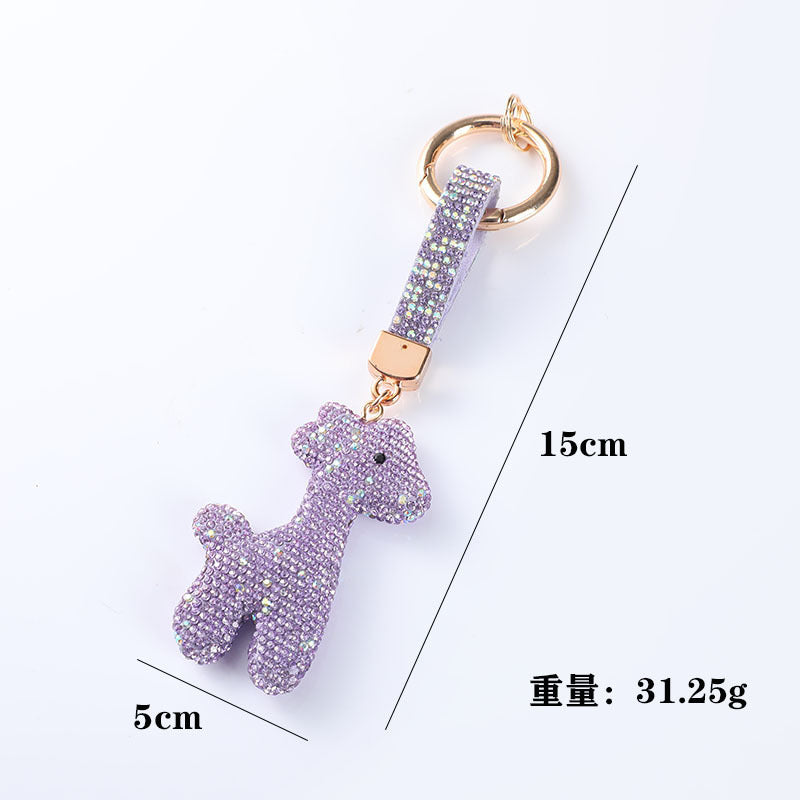 Wholesale Diamond-studded cartoon animal keychain,  car key ring pendant