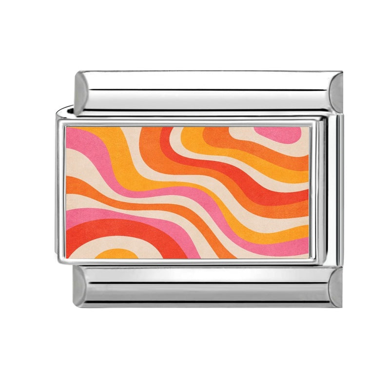 Wholesale 9mm Italian Charm Starter Bracelets DIY Colorful Single Section Creative Stainless Steel Composable Bracelet