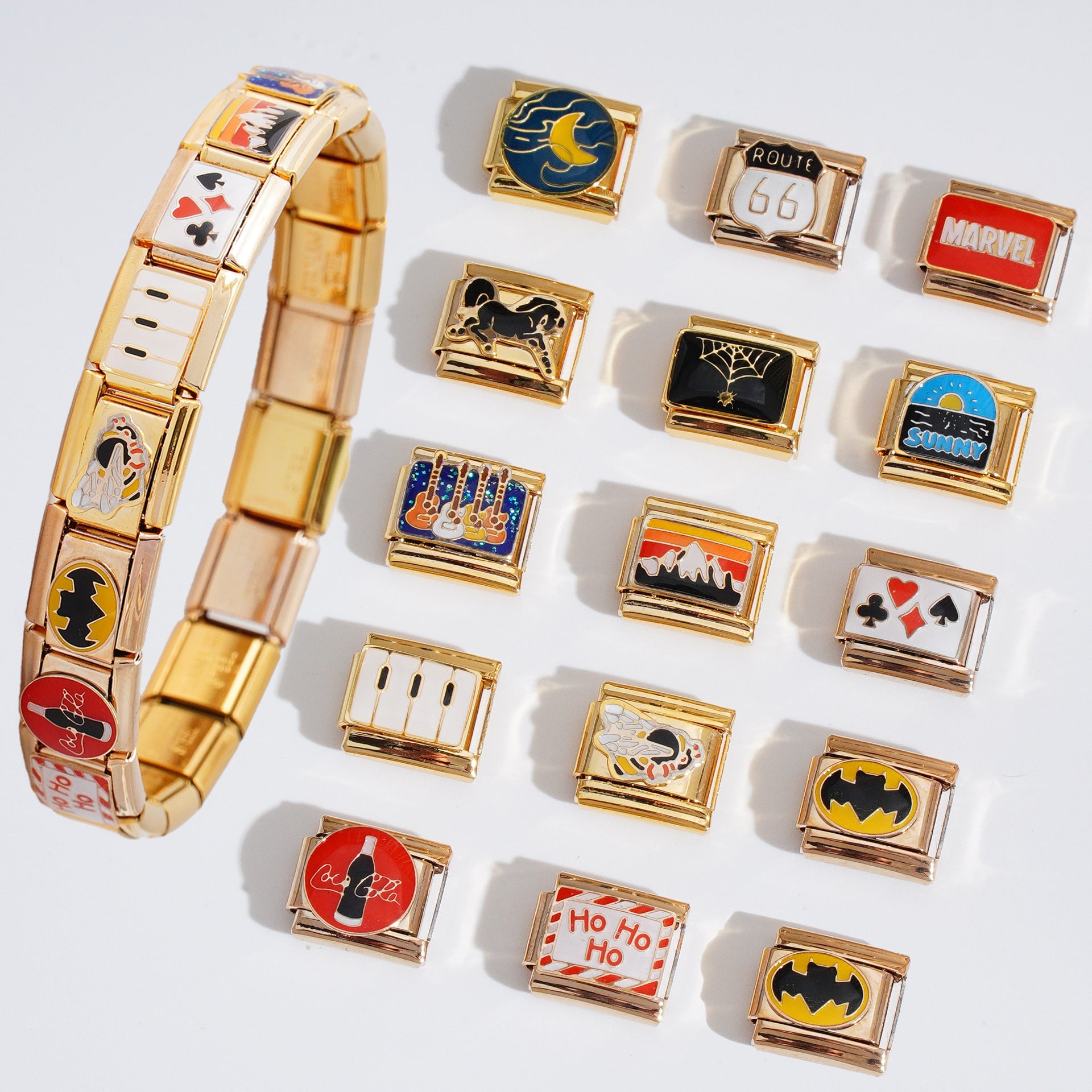 Wholesale 10pcs Italian Charm Bracelet 9mm DIY Splicing  Stainless Steel Composable Bracelet