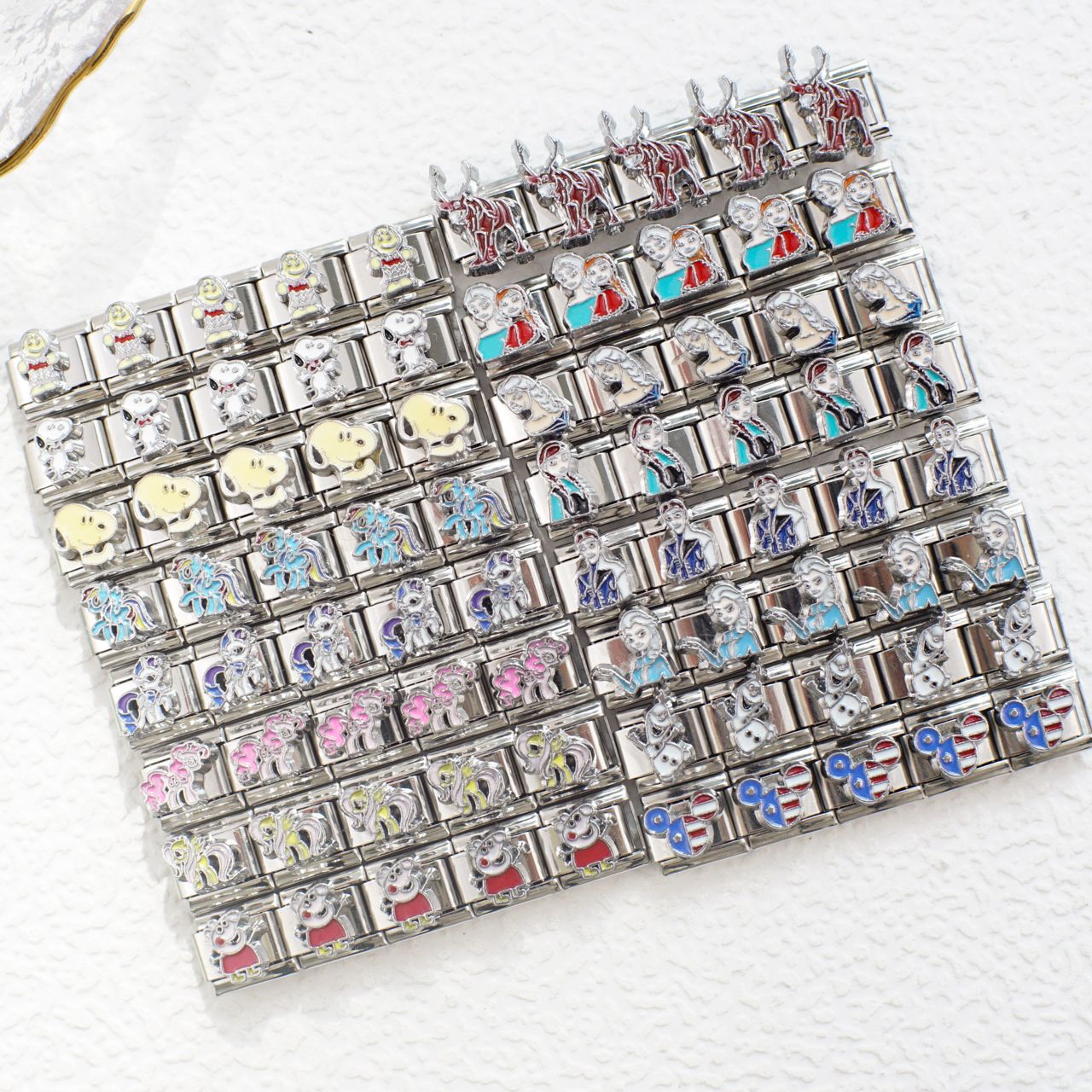 Wholesale 5pcs Italian Charm Bracelet 9mm DIY Splicing Cute Creative Stainless Steel Composable Bracelet