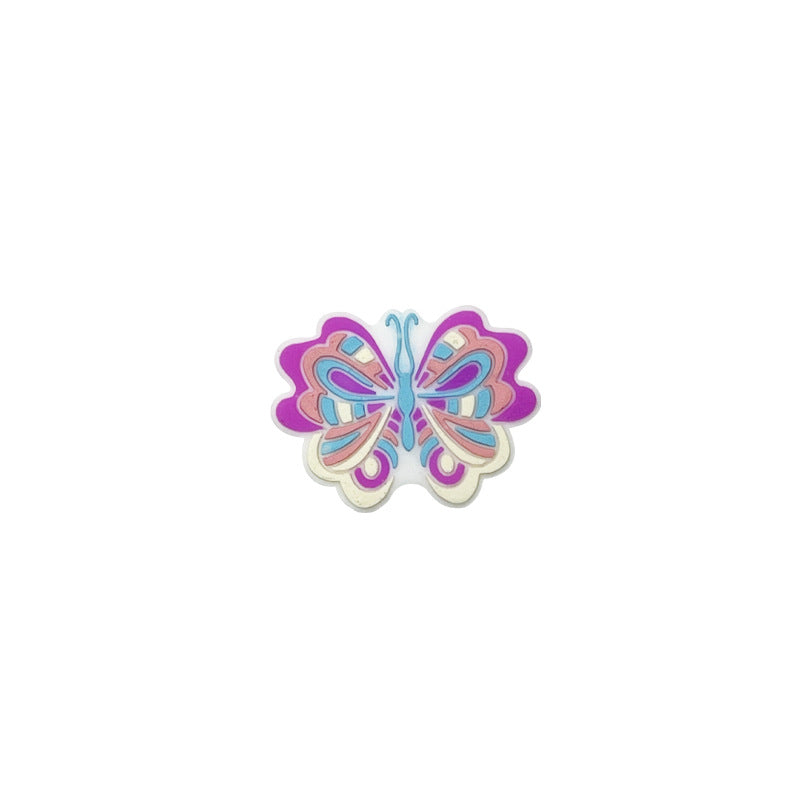 Wholesale Random 10pcs Cartoon Butterfly PVC Soft Glue Focal Beads DIY Beaded Pen Accessories