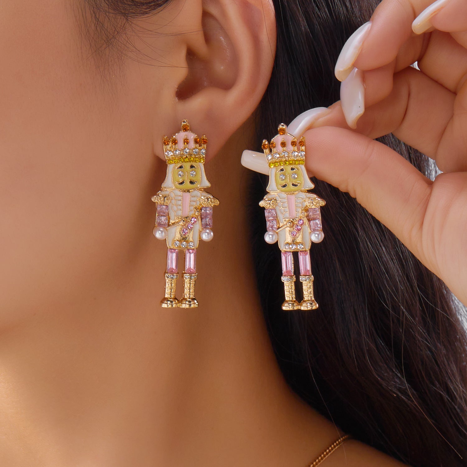 Wholesale Christmas Nutcracker Soldier Earring Necklace Set
