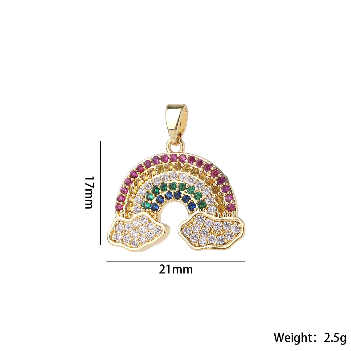 Wholesale Gold Plated Brass Rainbow Hot Air Balloon Pendant With Zircon DIY Necklace Making Jewelry Accessory Trendy Gift For Party