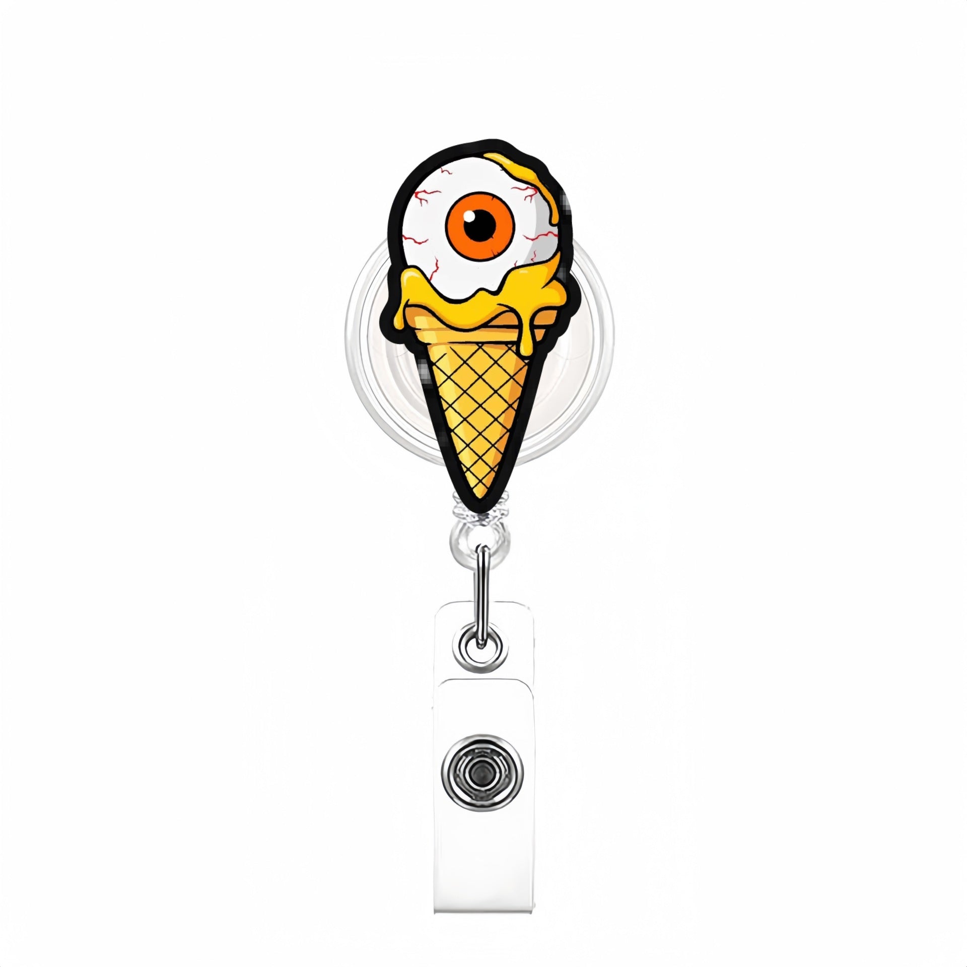 Wholesale Halloween Eyeball Acrylic Retractable Clip Badge Keychain