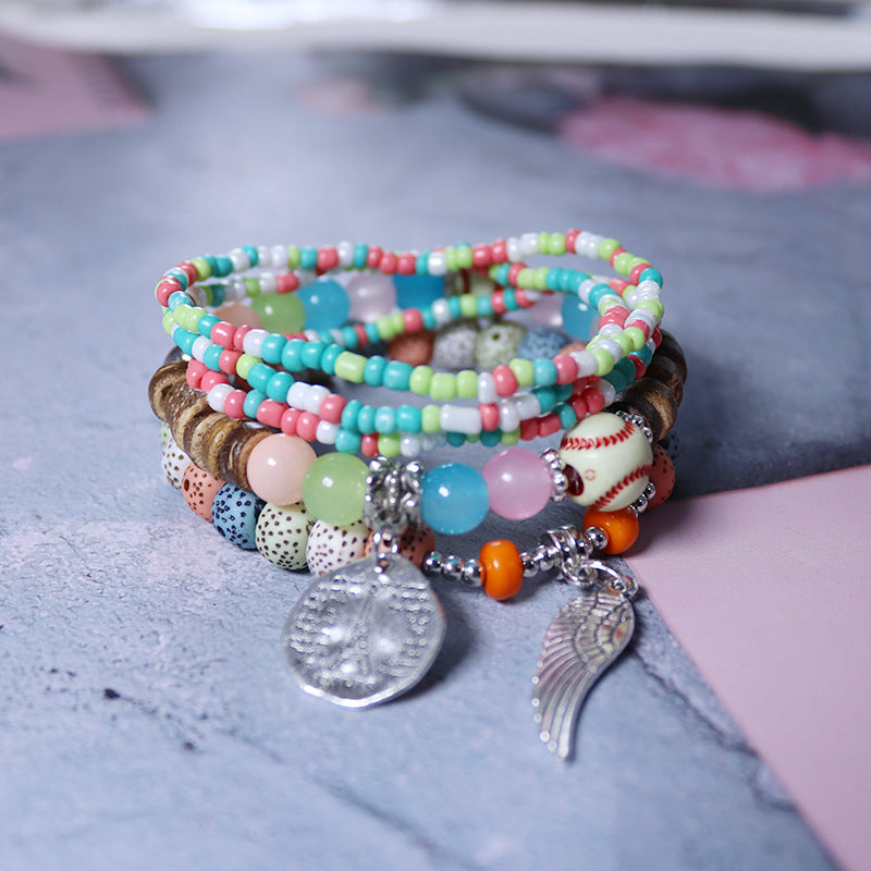 Wholesale Bohemian Multi-layer Rice Bead Bracelet ACC-BT-NaiHong003