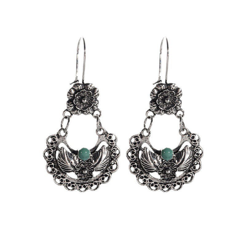 Wholesale  Bohemian Retro Hollow Flower Earrings