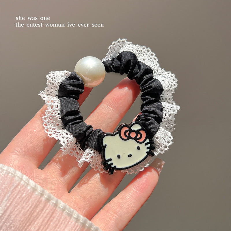 Wholesale Retro Lace Cartoon Cat Hair Scrunchies  ACCVIP-HS-Yint006