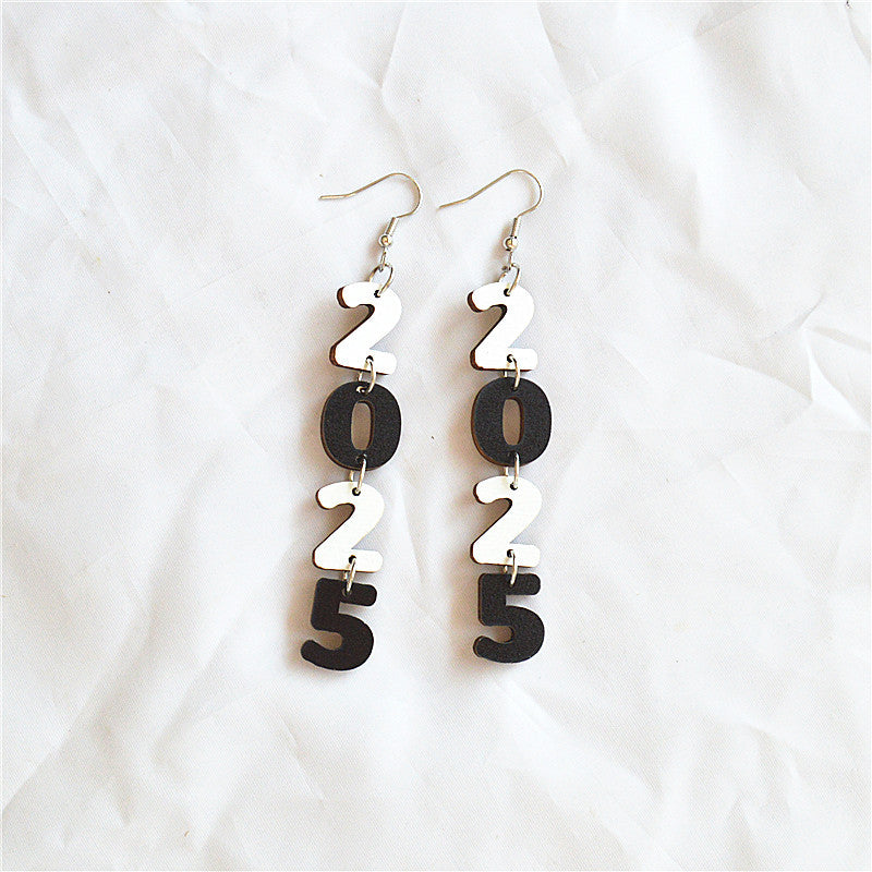 Wholesale New Year Number Earrings ACC-ES-XN040