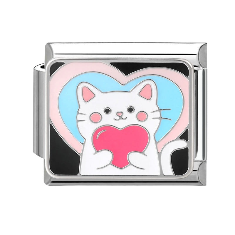 Wholesale 9mm Italian Charm Starter Bracelets DIY Cute Pet Series Stainless Steel Composable Bracelet