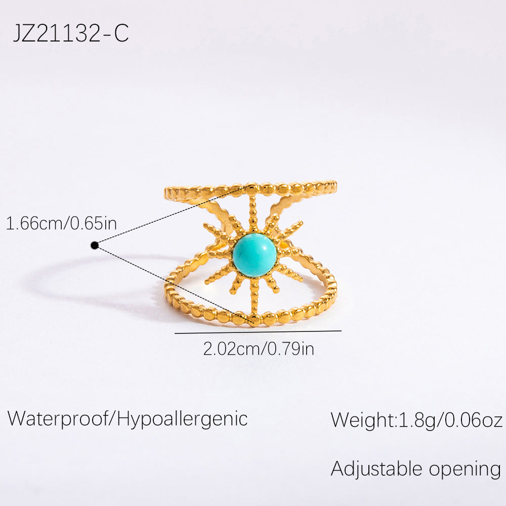 Wholesale Stainless Steel Rings 18K Gold Plated Multi-layer Vintage Rings ACC-RS-YuHui008