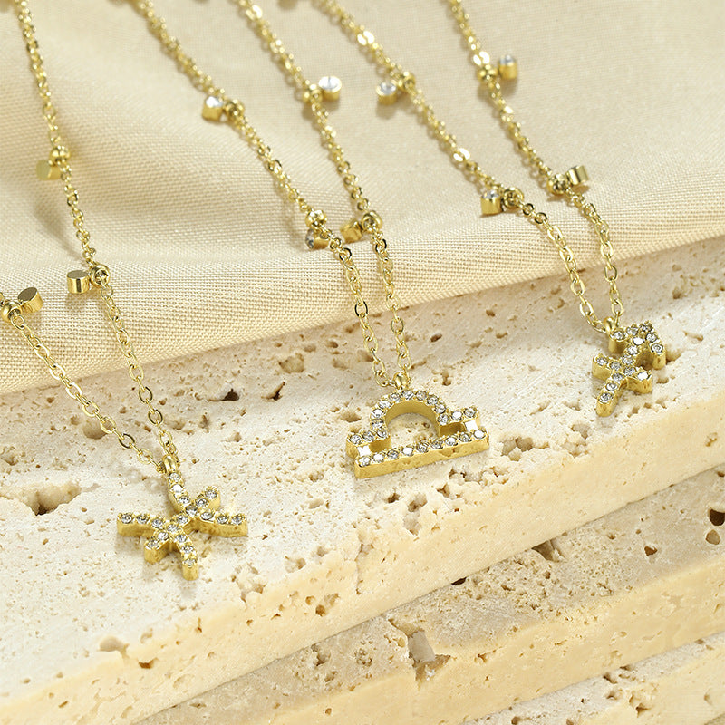 Wholesale Stainless Steel Necklace 12 Constellation Necklaces ACC-NE-YunHe001