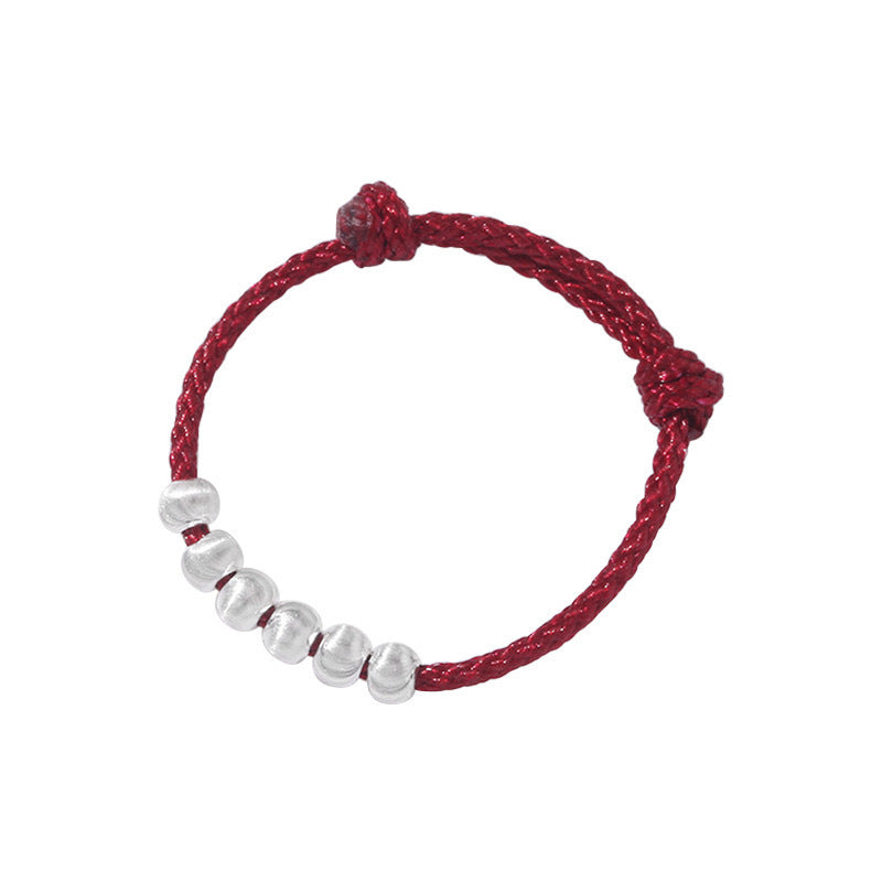Wholesale red rope set S925 sterling silver hand-woven broken silver red rope bracelet