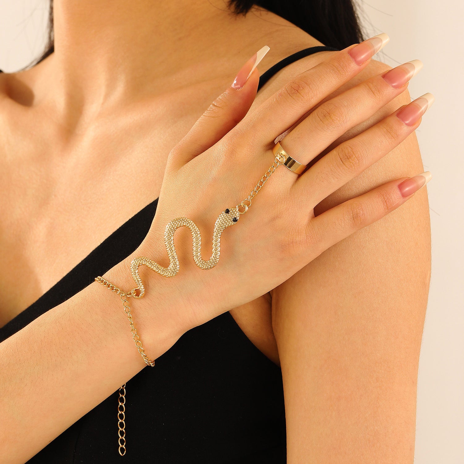 Wholesale  Snake  Ring Bracelet Set Women Alloy Electroplating Boutique Jewelry Accessory