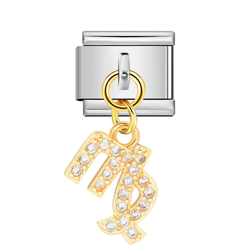 Wholesale 12 Zodiac Signs Rhinestone Pendant Bracelet Stainless Steel Fashion Jewelry Accessory Gift For Boutique Resale