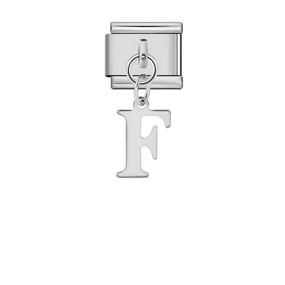 Wholesale Italian Charm Bracelet 9mm DIY Silver Simple Letter  Creative Stainless Steel Composable Bracelet