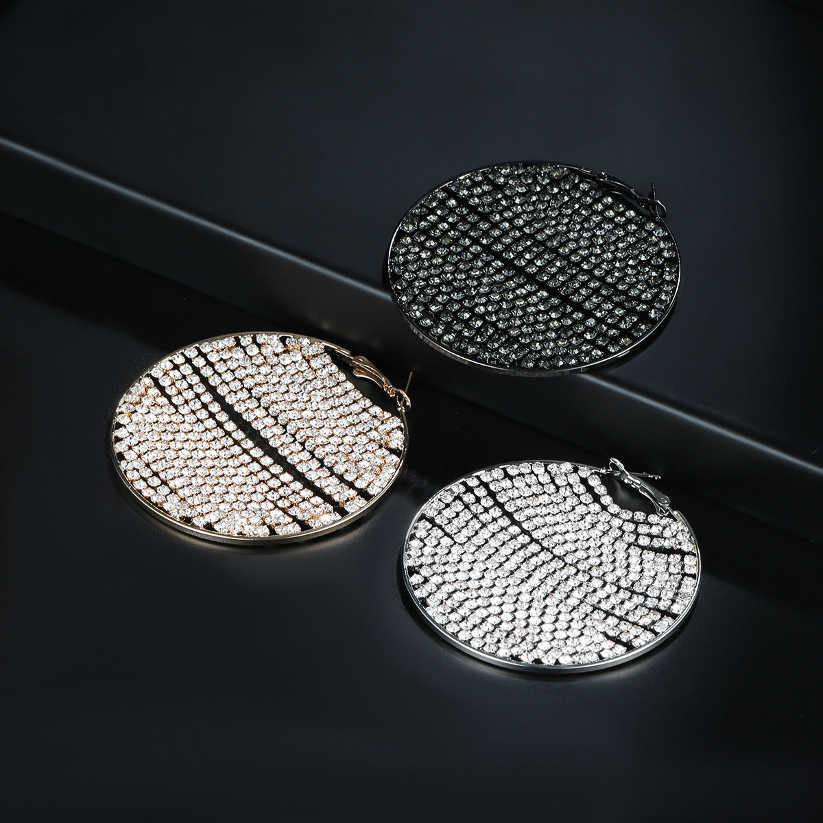 Wholesale Round Mesh Bridal Earrings Ear Studs ACC-ES-JL031