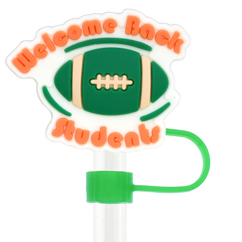 Wholesale Random 100pcs Back To School 10mm PVC Soft Glue Straw Tube Cap ACC-SCR-RYY095