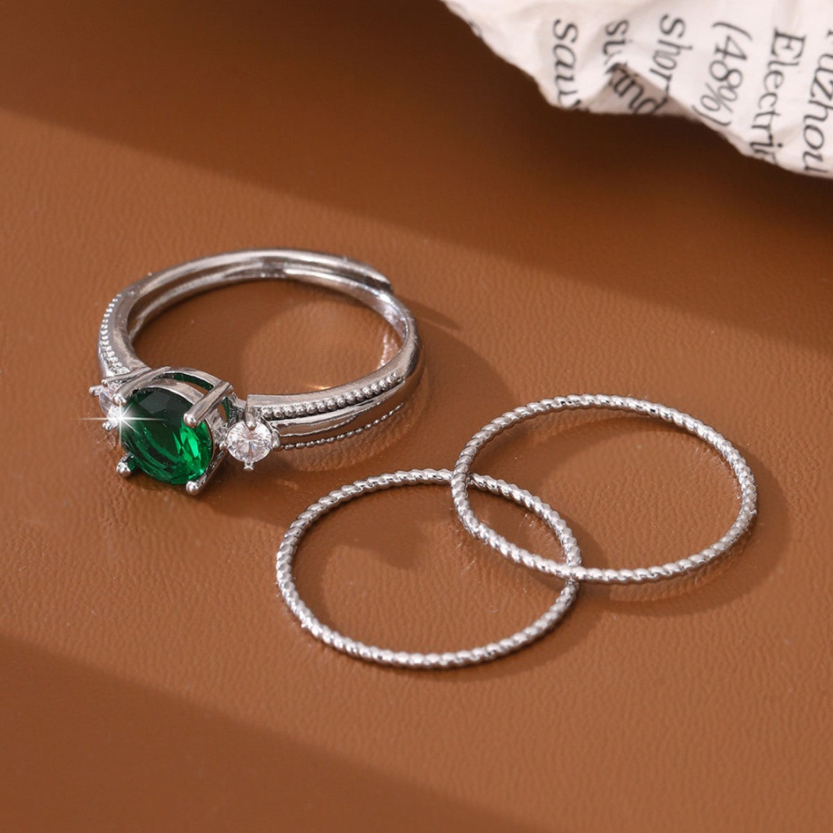 Wholesale Creative 3-piece set twisted plain ring