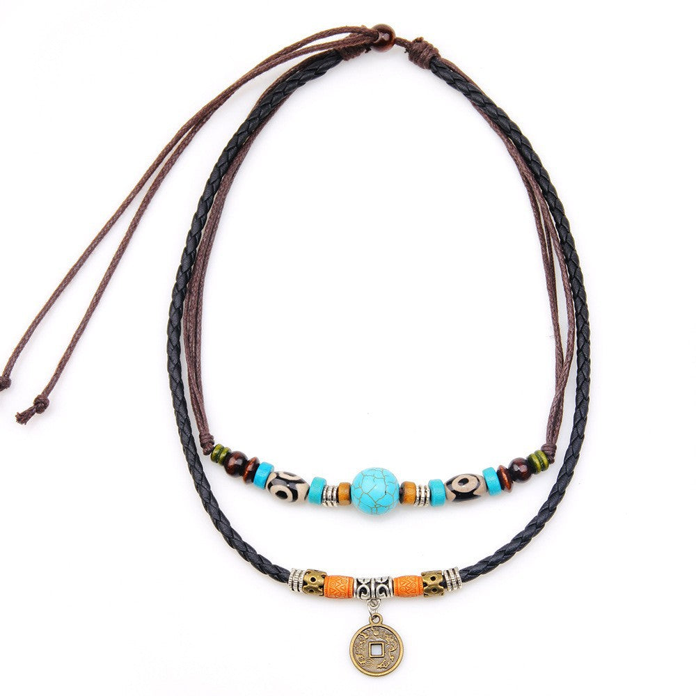 Wholesale  Double-layer Winding Necklace Clavicle Chain