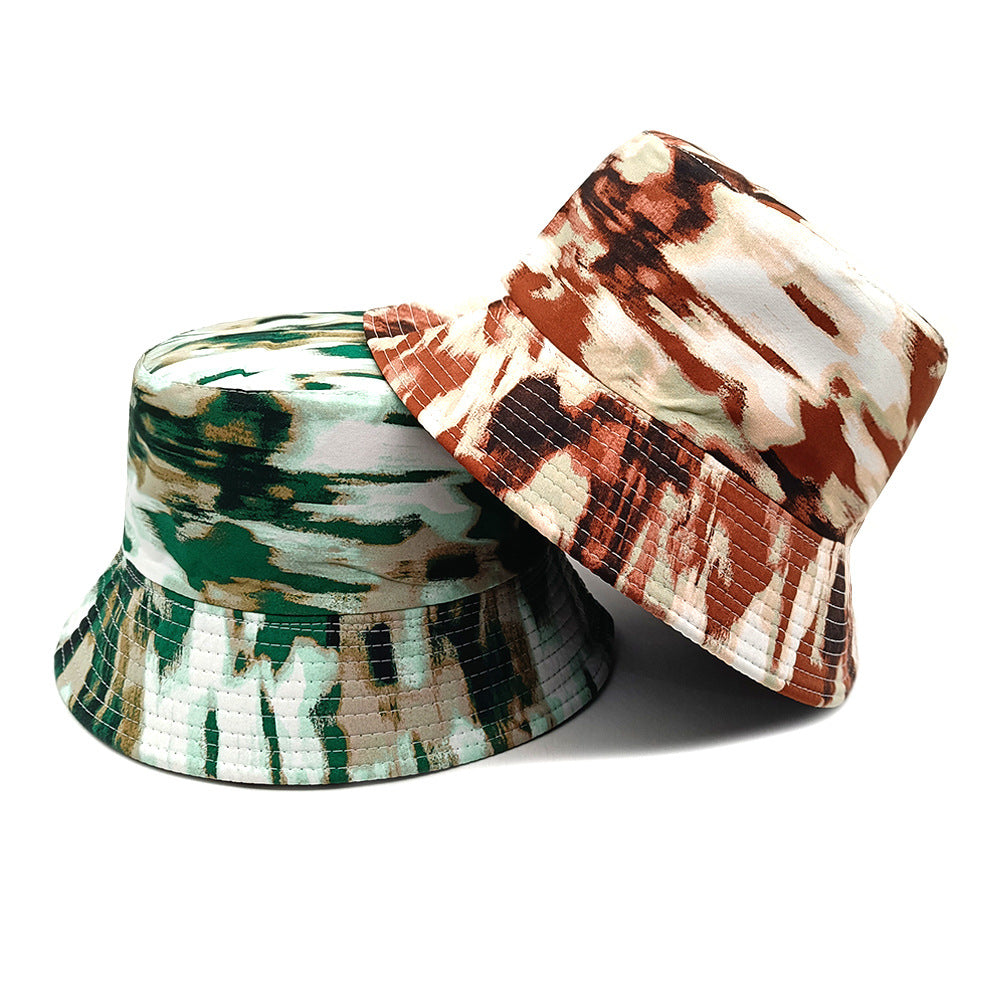 Wholesale Tie-dye graffiti bucket hat double-sided