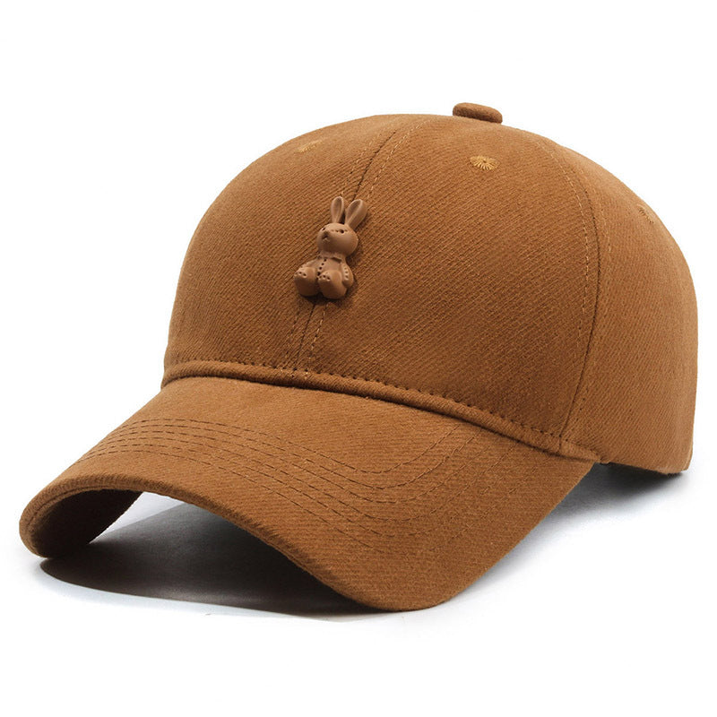 Wholesale brushed soft top baseball cap rabbit ear hat