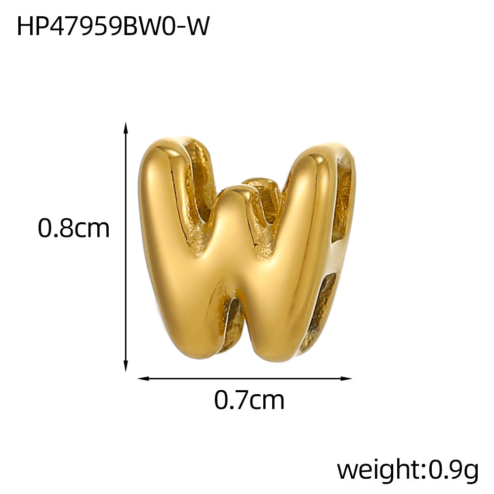 Wholesale Hollow small letters stainless steel plated 18K gold mini pendant