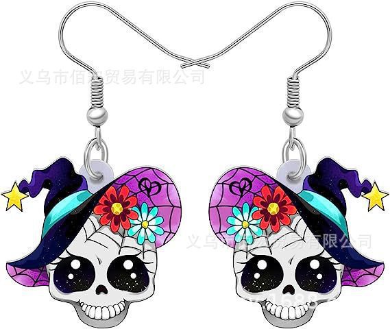 Wholesale  Beautiful Sugar Skull Head Earrings