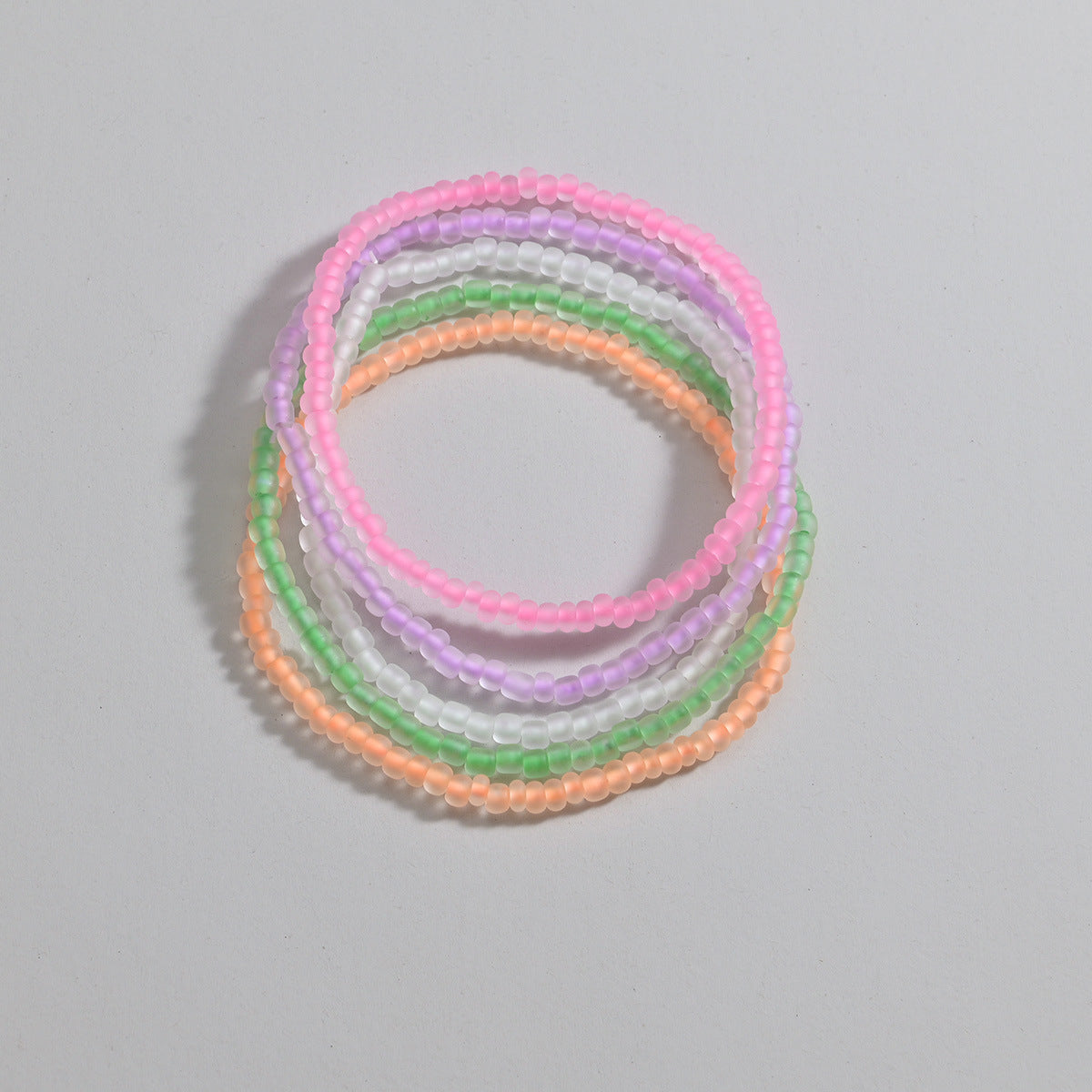 Wholesale  five-color acrylic luminous beaded woven anklet