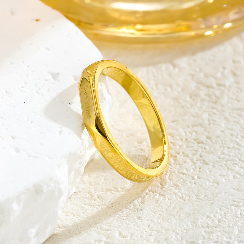 Wholesale Titanium steel gold-plated plain band ring