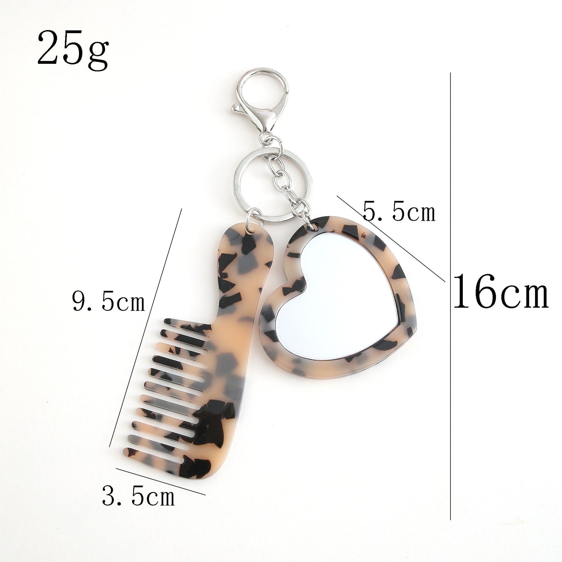 Wholesale Glitter Heart Makeup Mirror Keychain