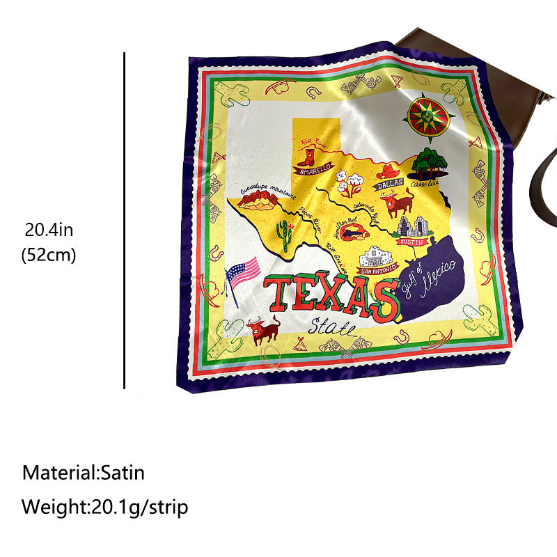Wholesale silk scarf Western Denim  American element square scarf