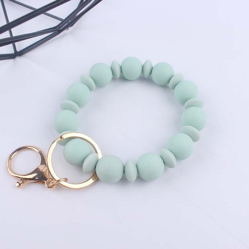 Wholesale  food grade silicone beads spacer beads bracelet beaded wrist keychain