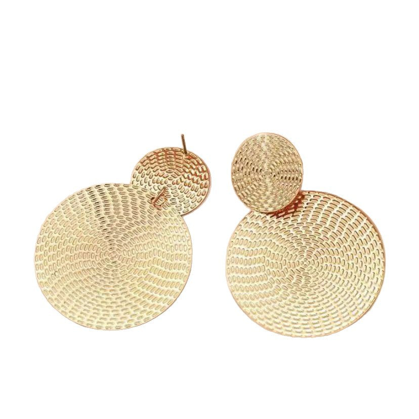 Wholesale  Light Luxury Exaggerated Earrings Round Sequin Large Hoop Earrings
