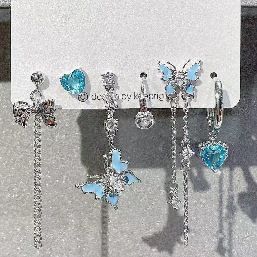 Wholesale Cute Cat Fish Earrings,  Retro Asymmetrical Korean Style,  Alloy Earrings for Women,  Party Accessory