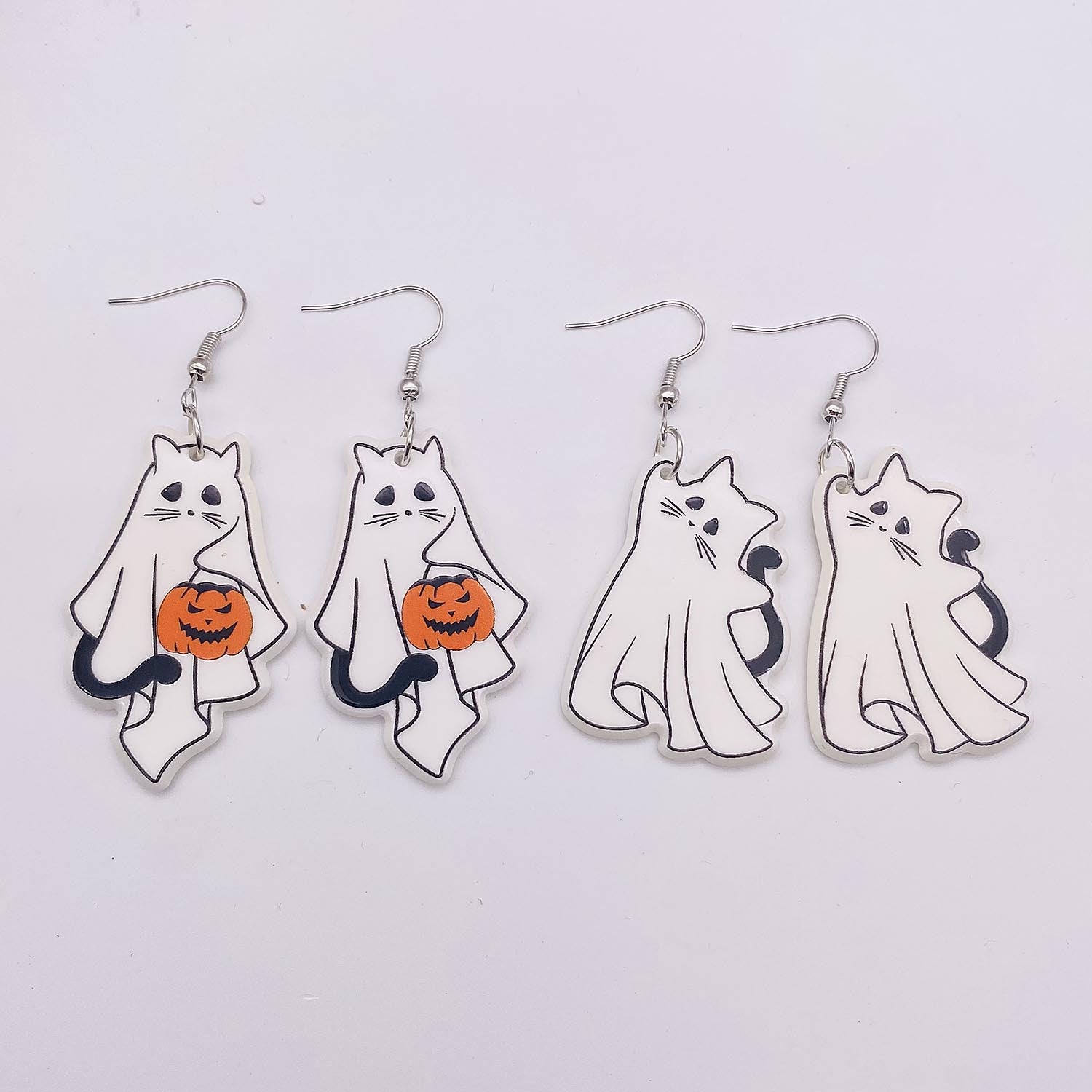 Wholesale Halloween Earrings Cartoon Cute Cat Ghost Pumpkin Acrylic Earrings ACC-ES-ChenY018