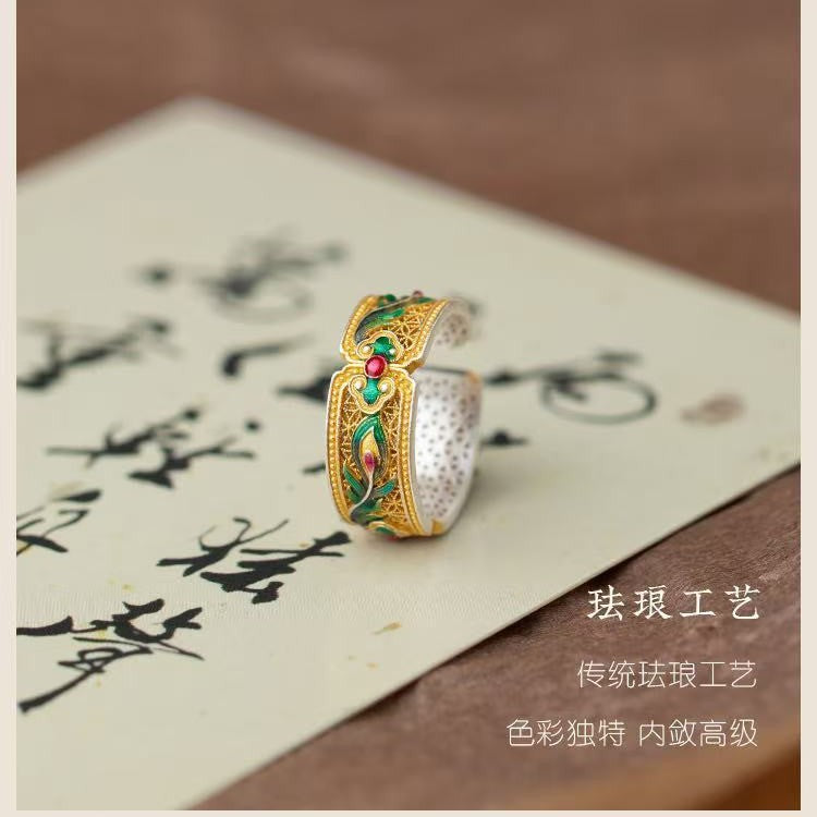 Wholesale  Light Luxury Niche Open Sterling Silver Ring