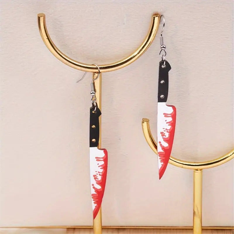 Wholesale Halloween Bloody Knife Earrings
