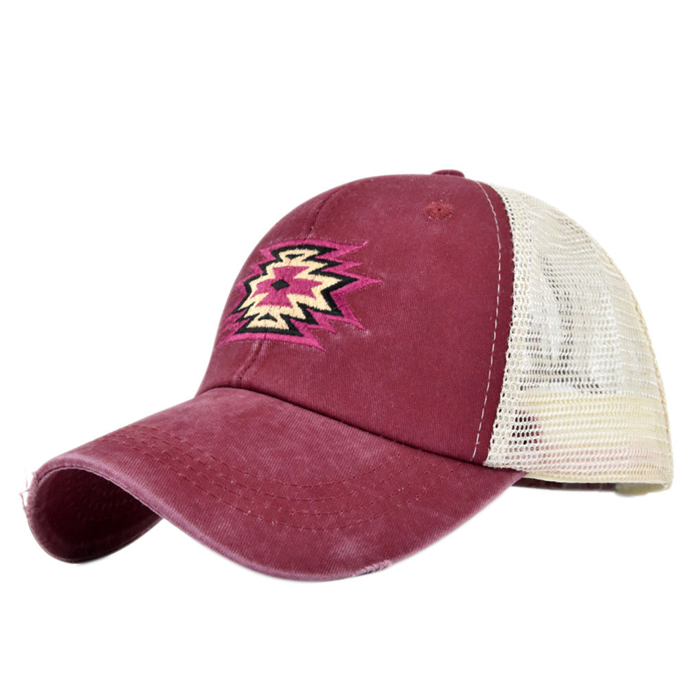 Wholesale Western Style Aztec Embroidered Mesh Baseball Cap Hat ACC-HT-YuXue001