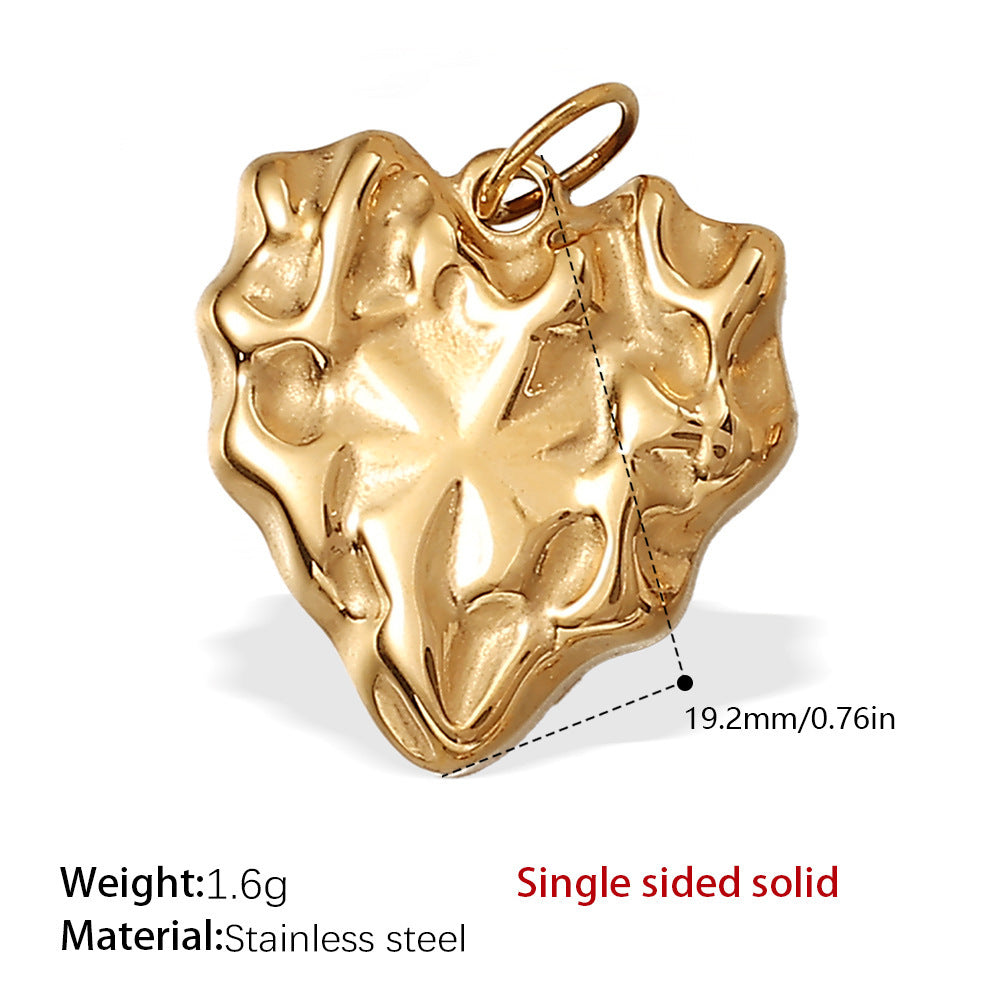 Wholesale  Variety of Peach Heart Stainless Steel Pendant Accessories Collection Lava Diamond Heart DIY Necklace Jewelry