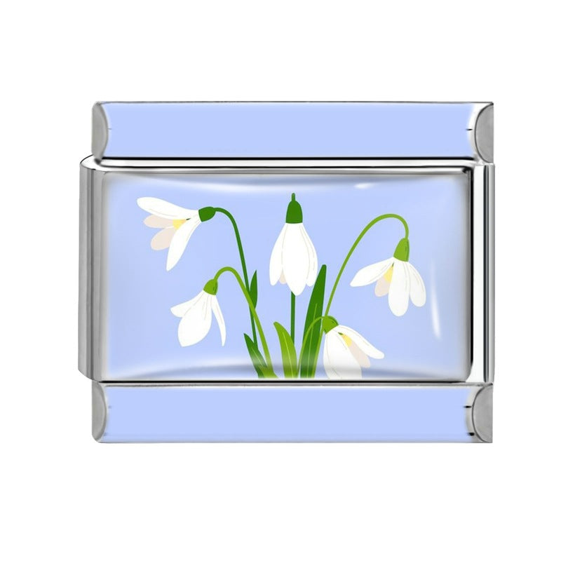 Wholesale 9mm Italian Charm Starter Bracelets DIY Flower Series Stainless Steel Composable Bracelet