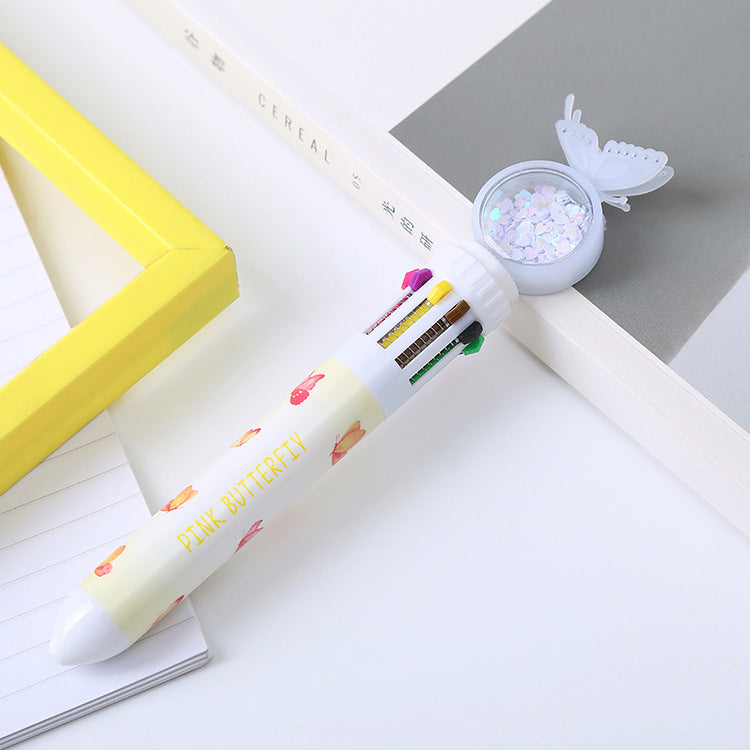 Wholesale Sequin Butterfly ten-color ballpoint pen ballpoint pen
