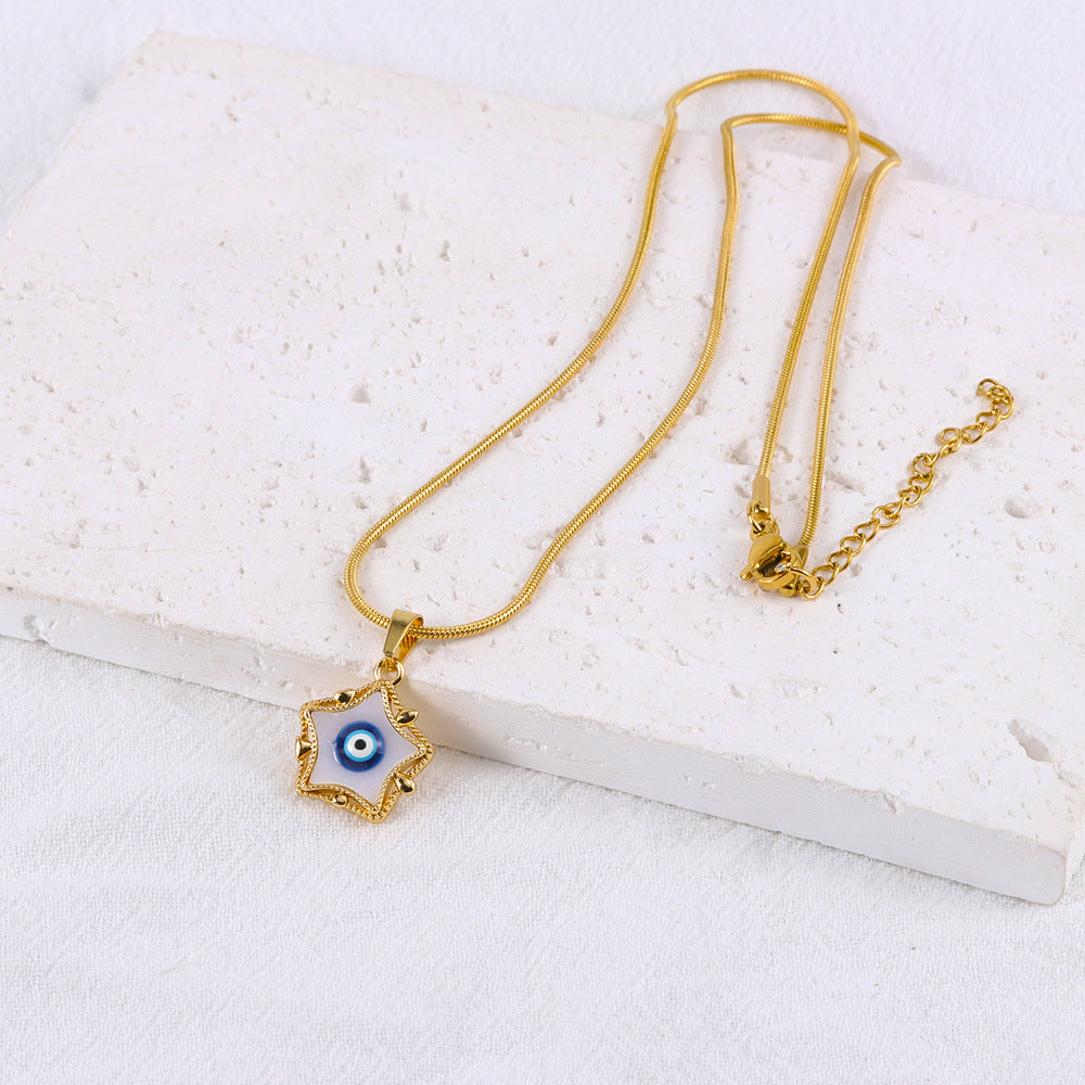Wholesale Butterfly Shaped Evil Eye Necklace ACC-NE-FeiLing001