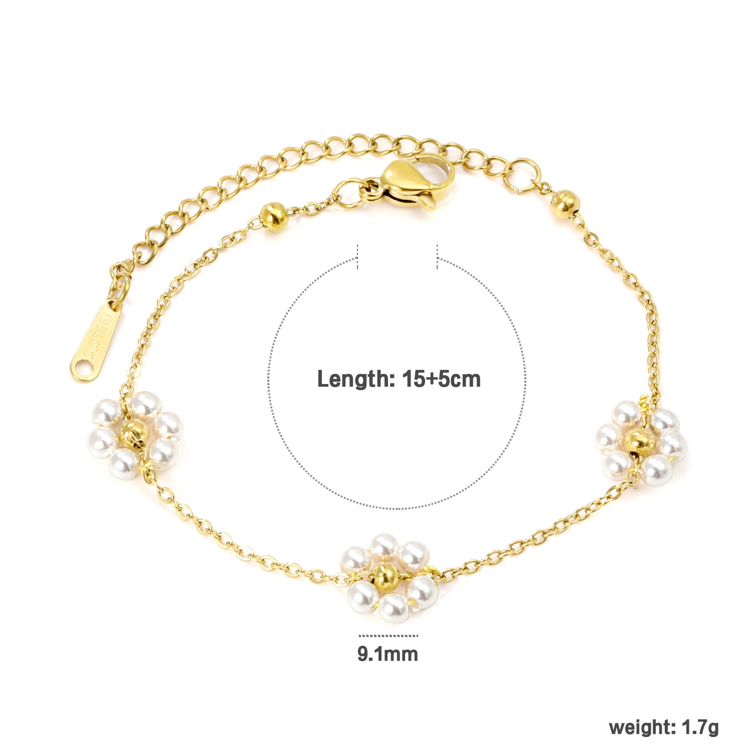 Wholesale Stainless Steel Colorful Pearl and Flower Clavicle Necklace