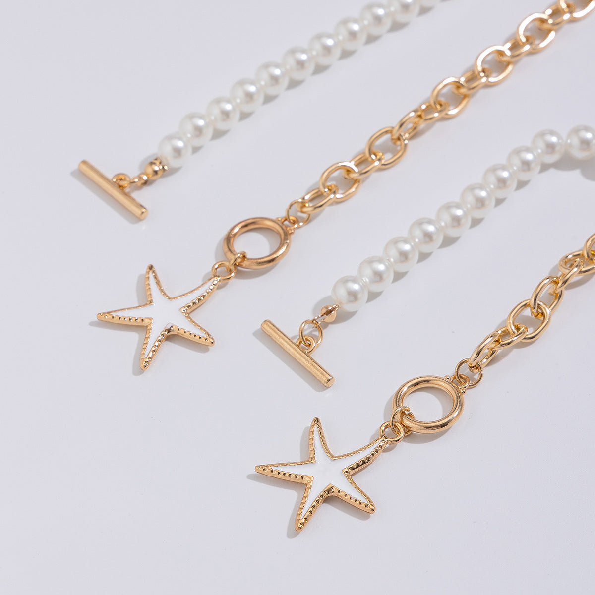 Wholesale Ocean Wind Color Starfish Pendant Necklace