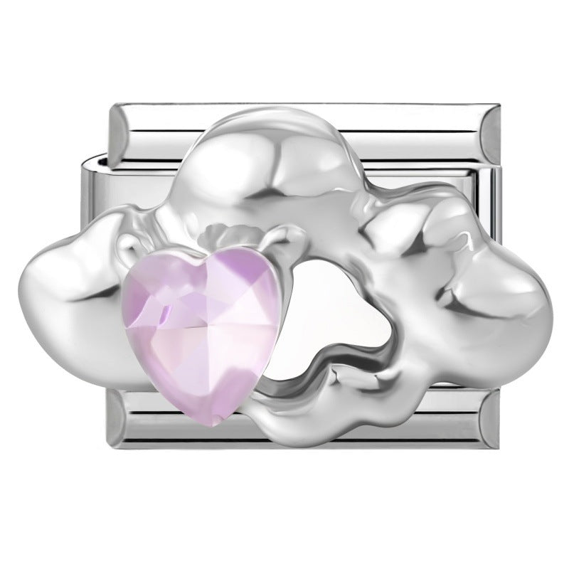 Wholesale Floral Butterfly Cloud Themed Stainless Steel DIY Bracelet Charms Jewelry Making Accessories Fashion Craft Supply