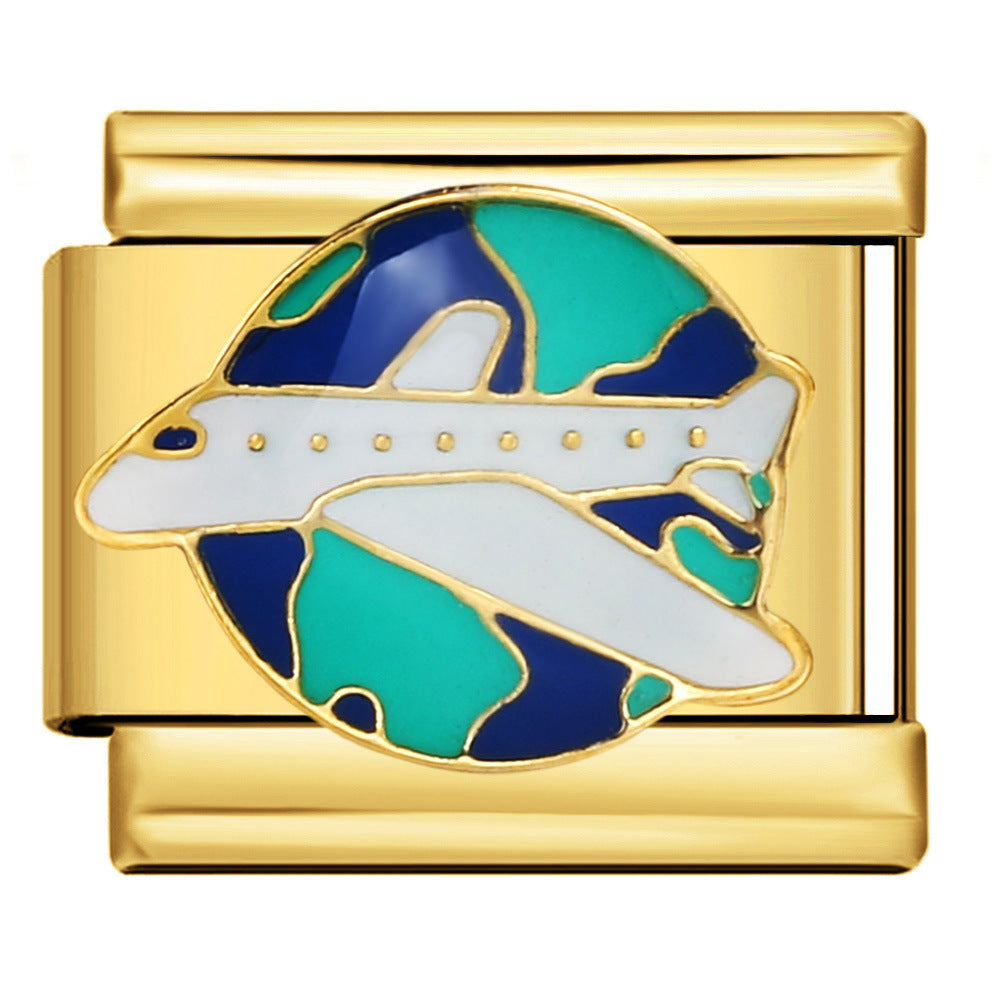 Wholesale  Italian module welding oil dripping titanium steel  DIY Bracelet